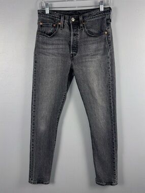 Levis 501 S Skinny Jeans Women’s 26x30* Gray Denim Button Fly *READ